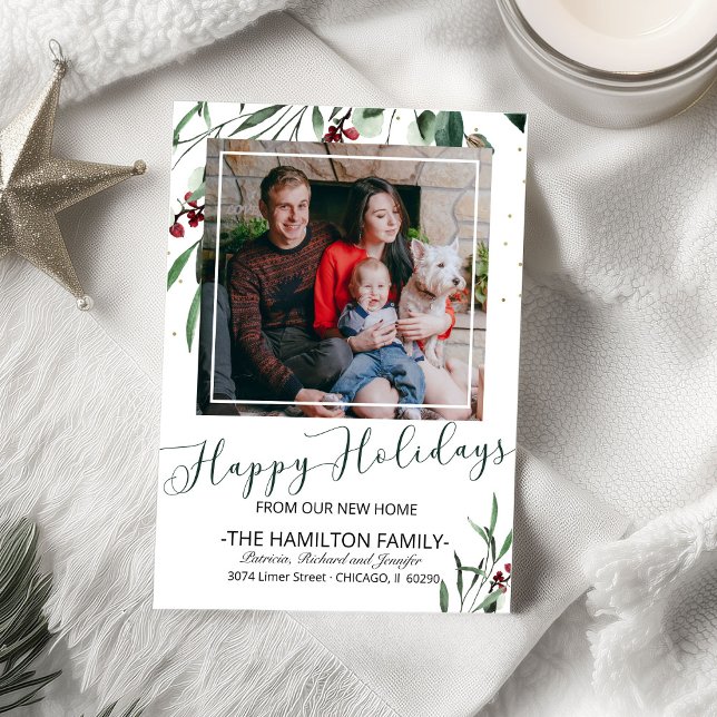 Happy Holidays New Home Moving Announcement Photo (Creator Uploaded)