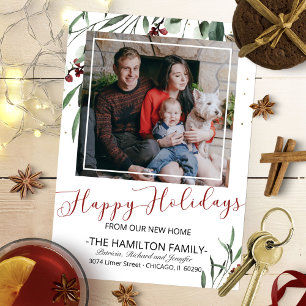 Happy Holidays New Home Moving Announcement Photo