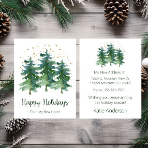 Happy Holidays New Home Pine Trees Announcement