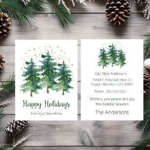Happy Holidays New Home Pine Trees Announcement