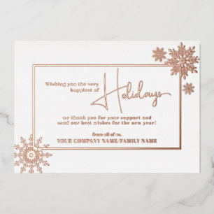Happy Holidays New Year 1 Photo Business Corporate Foil Holiday Card