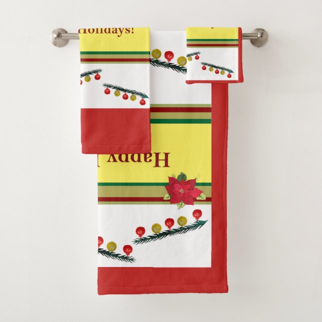 Happy Holidays,New Year, Christmas Towel Set (Insitu)