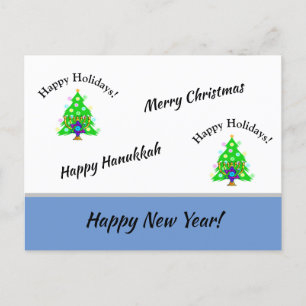 Happy Holidays New Years Postcard