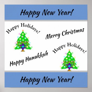Happy Holidays  New Years  Poster by bonfirejewish at Zazzle