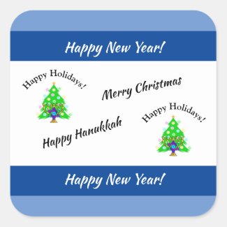 Happy Holidays Envelope Seals and Labels