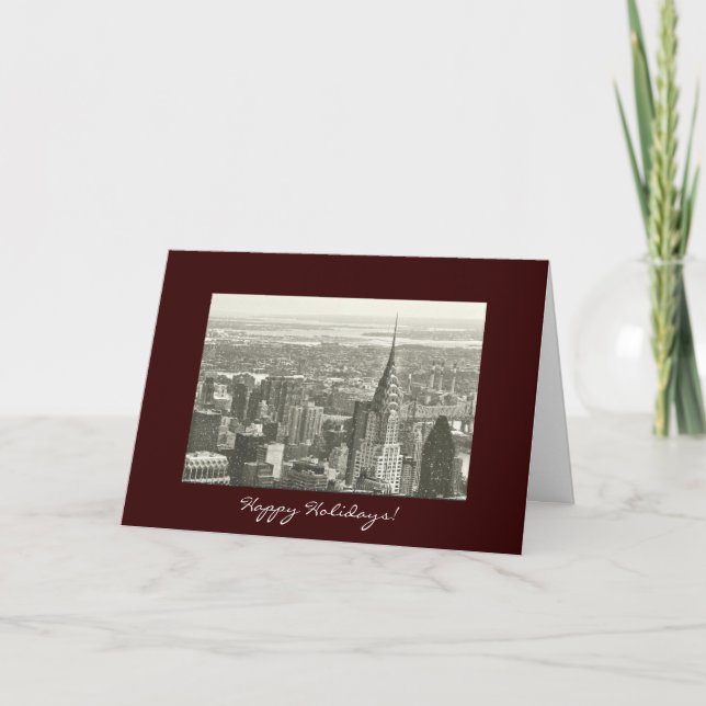 Happy Holidays - New York City in the Snow Holiday Card (Front)