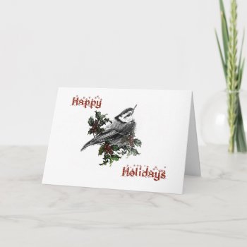 Happy Holidays Nuthatch Songbird Greeting Card by CarolsCamera at Zazzle