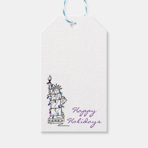 Happy Holidays NYC Christmas Hanukkah Gift Tag