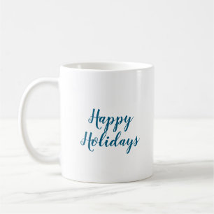 Happy Holidays Ocean Blue Coffee Mug