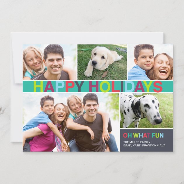 Happy Holidays - Oh What Fun | 5x7 Holiday Invitation