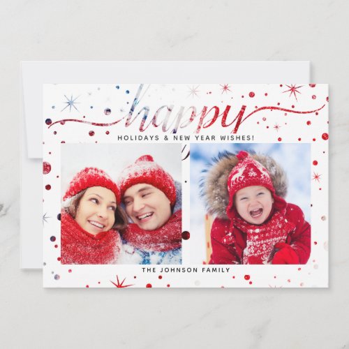 HAPPY Holidays or Hanukkah  Color Matching Text Holiday Card