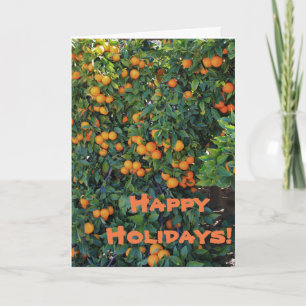 Happy Holidays Oranges Greeting Card