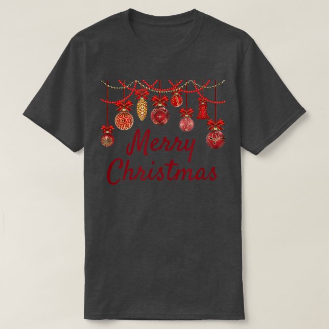 Happy Holidays Ornaments Merry Christmas Hanukkah  T-Shirt (Design Front)