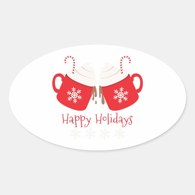 Happy Holidays Oval Sticker (Front)
