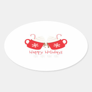 Happy Holidays Oval Sticker