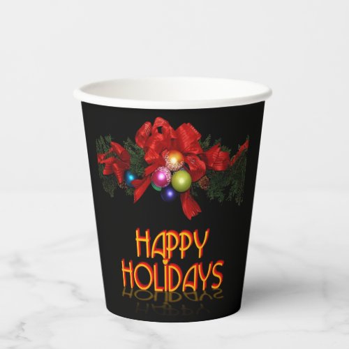 Happy Holidays Paper Cups