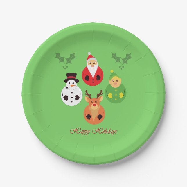Happy Holidays! Paper Plates (Front)