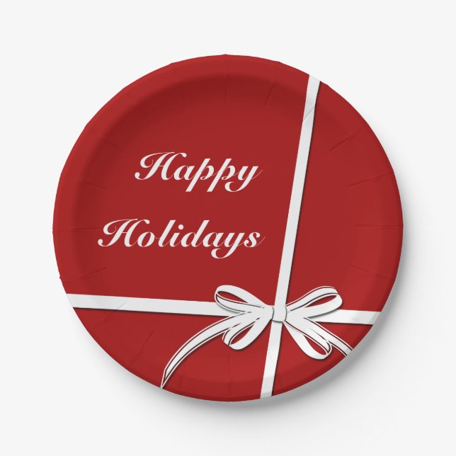 Happy Holidays Paper Plates (Front)