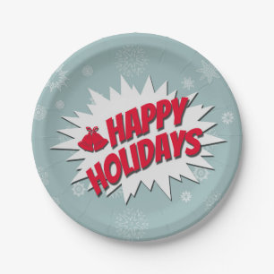 Happy Holidays Paper Plates