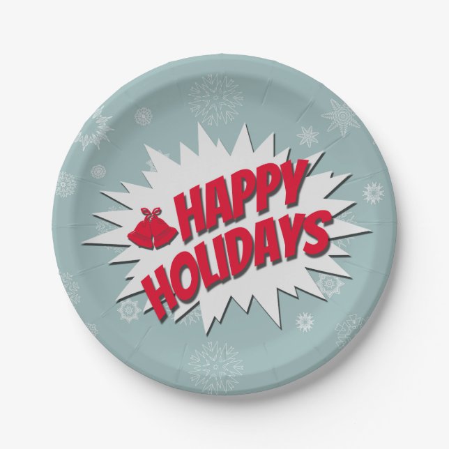Happy Holidays Paper Plates (Front)