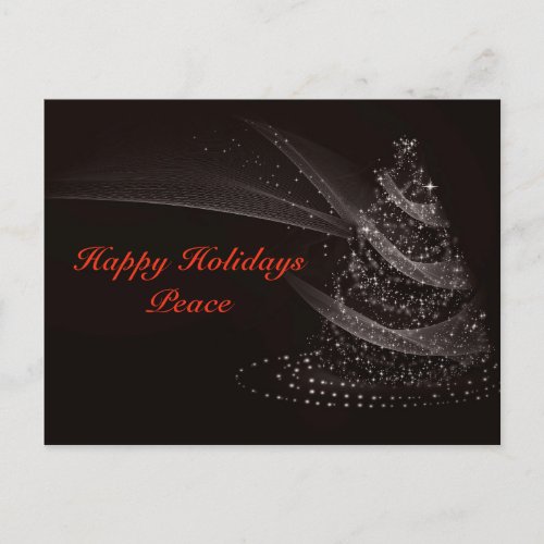 Happy Holidays Peace Christmas Tree Family Holiday Postcard