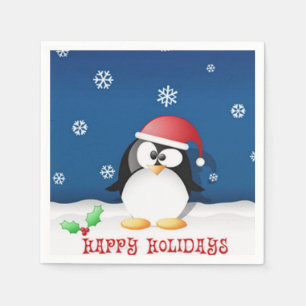 Happy Holidays Penguin Napkins