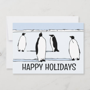 Happy Holidays Penguin Winter Christmas Cool Card