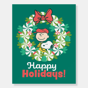 Happy Holidays   Peppermint Candy Wreath Foam Board