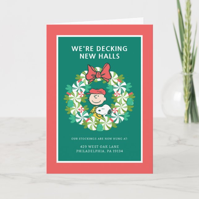 Happy Holidays | Peppermint Candy Wreath Holiday Card (Front)