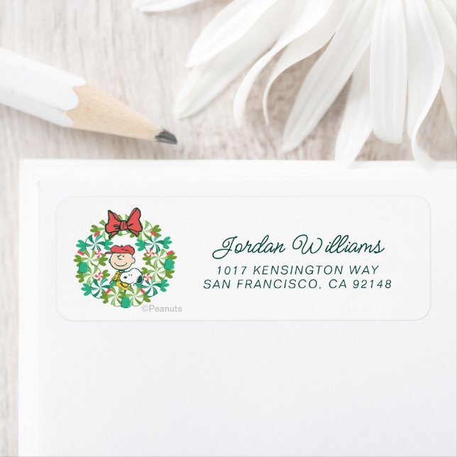Happy Holidays | Peppermint Candy Wreath Label (Insitu)