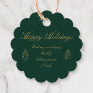 Happy Holidays Personalized Gift Tag