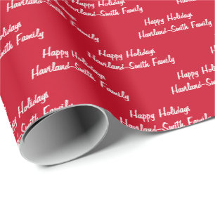 Happy Holidays Personalized Gift Wrap HAMbyWG