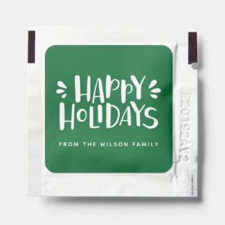 Happy Holidays - Personalized Green Christmas