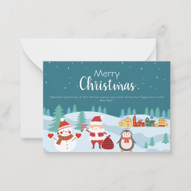 Happy Holidays Personalized Modern Christmas Card (Front)