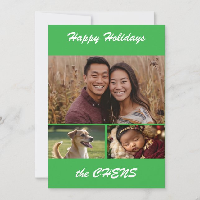 Happy holidays personalized photo card (Front)