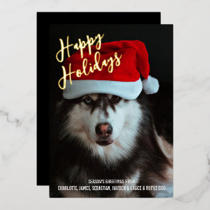 Happy Holidays Personalized Photo Foil Holiday Card