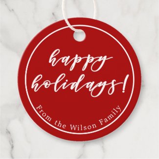 Happy Holidays - Personalized Red Christmas