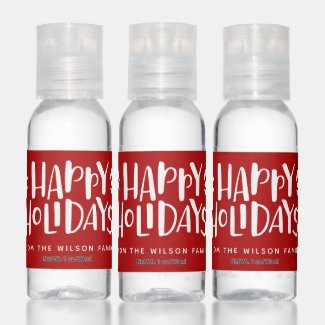Happy Holidays - Personalized Red Christmas
