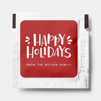 Happy Holidays - Personalized Red Christmas