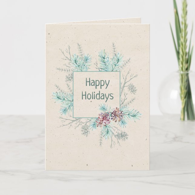 Happy Holidays Personalized Sentiment & Signature Card (Front)