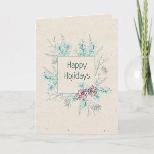 Happy Holidays Personalized Sentiment & Signature Card