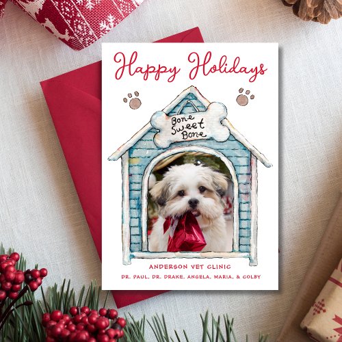 Happy Holidays Pet Business Photo Holiday Card