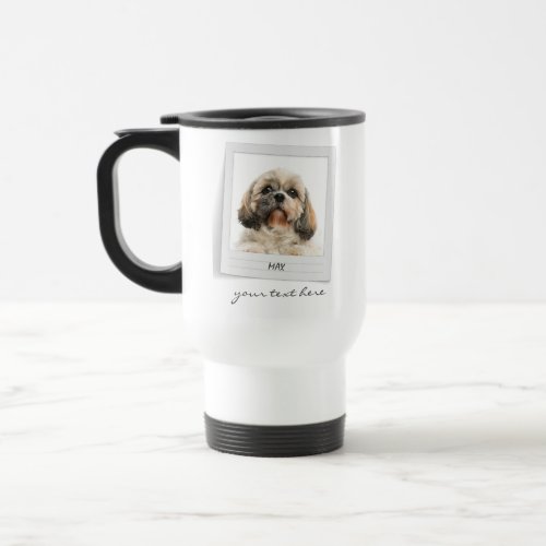 Happy Holidays Pet Dog Photo Personalized Travel Mug