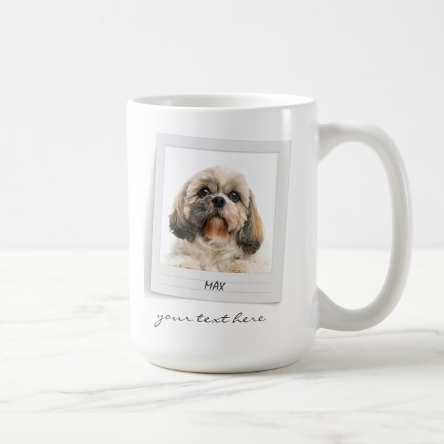 Happy Holidays Pet Photo Frame Personalized Coffee Mug (Right)