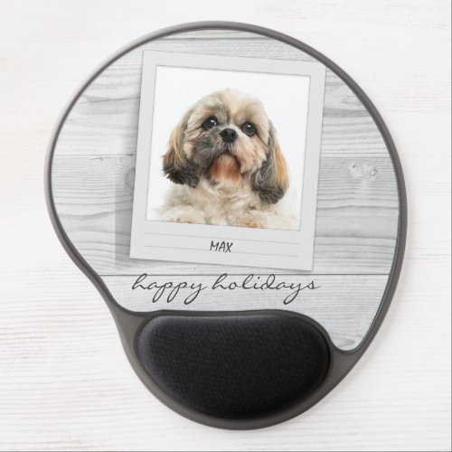 Happy Holidays Pet Photo Frame Personalized Gel Mouse Pad