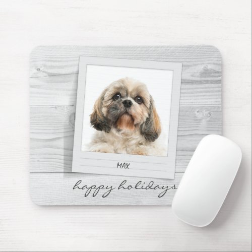 Happy Holidays Pet Photo Frame Personalized Mouse Pad