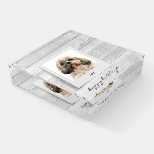 Happy Holidays Pet Photo Frame Personalized Paperweight