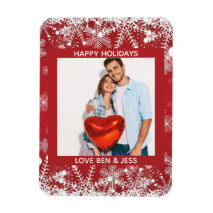 Happy Holidays Photo and Christmas Message Magnet