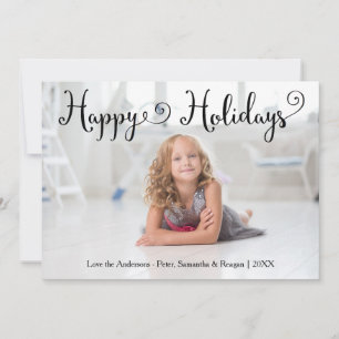 Happy Holidays Photo Candy Cane - Christmas Card