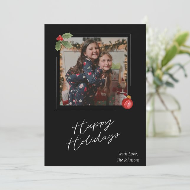 Happy Holidays Photo Card (Standing Front)